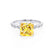HOPE - Princess Yellow Sapphire & Diamond 950 Platinum Vintage Shoulder Set Engagement Ring Lily Arkwright
