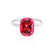 LULU - Elongated Cushion Ruby 18k White Gold Petite Solitaire Ring Engagement Ring Lily Arkwright