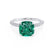 COCO - Cushion Emerald & Diamond 18k White Gold Hidden Halo Triple Pavé Shoulder Set Engagement Ring Lily Arkwright