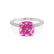 COCO - Cushion Pink Sapphire & Diamond 18k White Gold Hidden Halo Triple Pavé Shoulder Set Engagement Ring Lily Arkwright