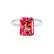 LULU - Radiant Ruby 950 Platinum Petite Solitaire Engagement Ring Lily Arkwright