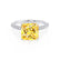 COCO - Princess Yellow Sapphire & Diamond 950 Platinum Hidden Halo Triple Pavé Shoulder Set Engagement Ring Lily Arkwright