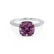 COCO - Cushion Alexandrite & Diamond 18k White Gold Hidden Halo Triple Pavé Shoulder Set Engagement Ring Lily Arkwright