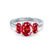 EVERDEEN - Oval Ruby 950 Platinum Trilogy Ring Engagement Ring Lily Arkwright