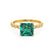 HOPE - Princess Emerald & Diamond 18k Yellow Gold Vintage Shoulder Set Engagement Ring Lily Arkwright