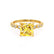 HOPE - Princess Yellow Sapphire & Diamond 18k Yellow Gold Vintage Shoulder Set Engagement Ring Lily Arkwright