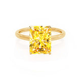 LULU - Radiant Yellow Sapphire 18k Yellow Gold Petite Solitaire Engagement Ring Lily Arkwright