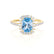 DARLEY - Aqua Spinel Elongated Cushion Micro Pavé 18k Yellow Gold Halo Engagement Ring Lily Arkwright