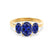 EVERDEEN - Oval Blue Sapphire 18k Yellow Gold Trilogy Ring Engagement Ring Lily Arkwright