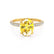 COCO - Oval Yellow Sapphire & Diamond 18k Yellow Gold Petite Hidden Halo Triple Pavé Shoulder Set Ring Engagement Ring Lily Arkwright