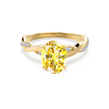 EDEN - Oval Yellow Sapphire & Diamond 18k Yellow Gold Vine Solitaire Ring Engagement Ring Lily Arkwright