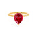 LULU - Pear Ruby 18k Yellow Gold Petite Solitaire Ring Engagement Ring Lily Arkwright