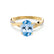 EDEN - Oval Aqua Spinel & Diamond 18k Yellow Gold Vine Solitaire Ring Engagement Ring Lily Arkwright