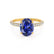 COCO - Oval Blue Sapphire & Diamond 18k Yellow Gold Petite Hidden Halo Triple Pavé Shoulder Set Ring Engagement Ring Lily Arkwright
