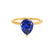 LULU - Pear Blue Sapphire 18k Yellow Gold Petite Solitaire Ring Engagement Ring Lily Arkwright