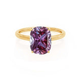 LULU - Elongated Cushion Alexandrite 18k Yellow Gold Petite Solitaire Ring Engagement Ring Lily Arkwright