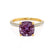 COCO - Cushion Alexandrite & Diamond 18k Yellow Gold Hidden Halo Triple Pavé Shoulder Set Engagement Ring Lily Arkwright