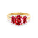 EVERDEEN - Oval Ruby 18k Yellow Gold Trilogy Ring Engagement Ring Lily Arkwright