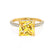 COCO - Princess Yellow Sapphire & Diamond 18k Yellow Gold Hidden Halo Triple Pavé Shoulder Set Engagement Ring Lily Arkwright