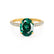 COCO - Oval Emerald & Diamond 18k Yellow Gold Petite Hidden Halo Triple Pavé Shoulder Set Ring Engagement Ring Lily Arkwright