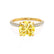 COCO - Cushion Yellow Sapphire & Diamond 18k Yellow Gold Hidden Halo Triple Pavé Shoulder Set Engagement Ring Lily Arkwright