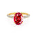 COCO - Oval Ruby & Diamond 18k Yellow Gold Petite Hidden Halo Triple Pavé Shoulder Set Ring Engagement Ring Lily Arkwright