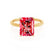 LULU - Radiant Ruby 18k Yellow Gold Petite Solitaire Engagement Ring Lily Arkwright
