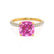 COCO - Cushion Pink Sapphire & Diamond 18k Yellow Gold Hidden Halo Triple Pavé Shoulder Set Engagement Ring Lily Arkwright