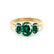 EVERDEEN - Oval Emerald 18k Yellow Gold Trilogy Ring Engagement Ring Lily Arkwright