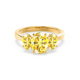 EVERDEEN - Oval Yellow Sapphire 18k Yellow Gold Trilogy Ring Engagement Ring Lily Arkwright