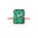 LULU - Radiant Emerald 18k Rose Gold Petite Solitaire Engagement Ring Lily Arkwright