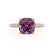 COCO - Cushion Alexandrite & Diamond 18k Rose Gold Hidden Halo Triple Pavé Shoulder Set Engagement Ring Lily Arkwright