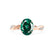 EDEN - Oval Emerald & Diamond 18k Rose Gold Vine Solitaire Ring Engagement Ring Lily Arkwright