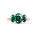 EVERDEEN - Oval Emerald 18k Rose Gold Trilogy Ring Engagement Ring Lily Arkwright