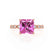 HOPE - Princess Pink Sapphire & Diamond 18k Rose Gold Vintage Shoulder Set Engagement Ring Lily Arkwright