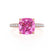 COCO - Cushion Pink Sapphire & Diamond 18k Rose Gold Hidden Halo Triple Pavé Shoulder Set Engagement Ring Lily Arkwright