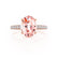 COCO - Oval Champagne Sapphire & Diamond 18k Rose Gold Petite Hidden Halo Triple Pavé Shoulder Set Ring Engagement Ring Lily Arkwright