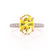 COCO - Oval Yellow Sapphire & Diamond 18k Rose Gold Petite Hidden Halo Triple Pavé Shoulder Set Ring Engagement Ring Lily Arkwright
