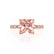 HOPE - Princess Champagne Sapphire & Diamond 18k Rose Gold Vintage Shoulder Set Engagement Ring Lily Arkwright