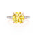 COCO - Cushion Yellow Sapphire & Diamond 18k Rose Gold Hidden Halo Triple Pavé Shoulder Set Engagement Ring Lily Arkwright