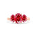 EVERDEEN - Oval Ruby 18k Rose Gold Trilogy Ring Engagement Ring Lily Arkwright