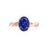 EDEN - Oval Blue Sapphire & Diamond 18k Rose Gold Vine Solitaire Ring Engagement Ring Lily Arkwright