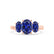 EVERDEEN - Oval Blue Sapphire 18k Rose Gold Trilogy Ring Engagement Ring Lily Arkwright