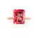 LULU - Radiant Ruby 18k Rose Gold Petite Solitaire Engagement Ring Lily Arkwright