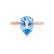 LULU - Pear Aqua Spinel 18k Rose Gold Petite Solitaire Ring Engagement Ring Lily Arkwright