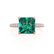 COCO - Princess Emerald & Diamond 18k Rose Gold Hidden Halo Triple Pavé Shoulder Set Engagement Ring Lily Arkwright