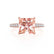 COCO - Princess Champagne Sapphire & Diamond 18k Rose Gold Hidden Halo Triple Pavé Shoulder Set Engagement Ring Lily Arkwright
