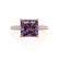 COCO - Princess Alexandrite & Diamond 18k Rose Gold Hidden Halo Triple Pavé Shoulder Set Engagement Ring Lily Arkwright