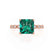 HOPE - Princess Emerald & Diamond 18k Rose Gold Vintage Shoulder Set Engagement Ring Lily Arkwright