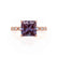 HOPE - Princess Alexandrite & Diamond 18k Rose Gold Vintage Shoulder Set Engagement Ring Lily Arkwright